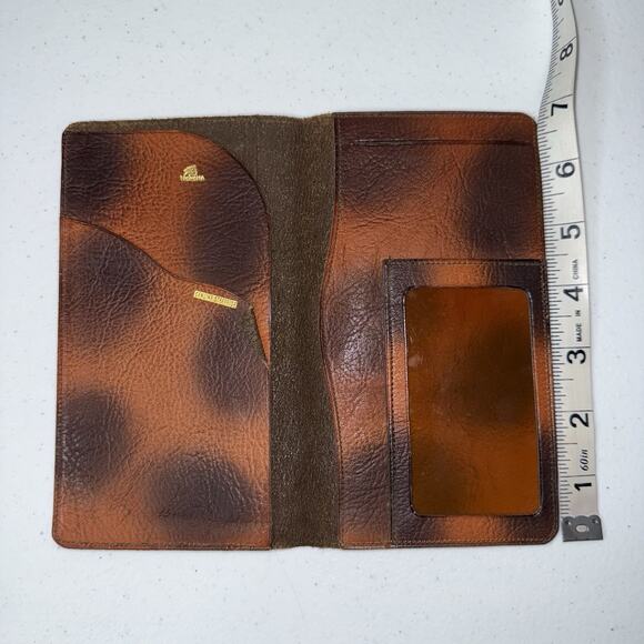 Nokona Vintage Genuine Steerhide Leather Tall Wallet Brown Tooled - Picture 7 of 7